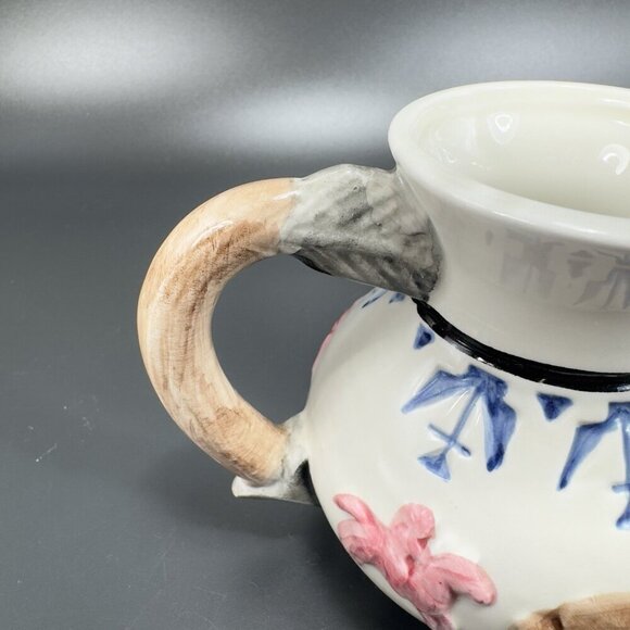 Vintage Omnibus Fitz & Floyd Ceramic Small Pitcher Creamer Buffalo Hunt Scene - Picture 7 of 15